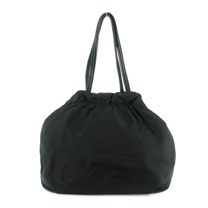 Prada Black Tessuto Nylon x Leather Shoulder Bag #7704