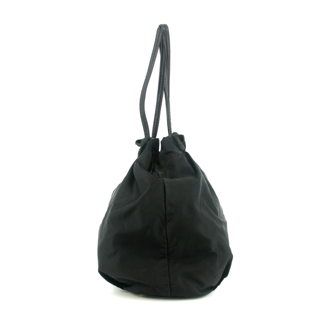Prada Black Tessuto Nylon x Leather Shoulder Bag #7704