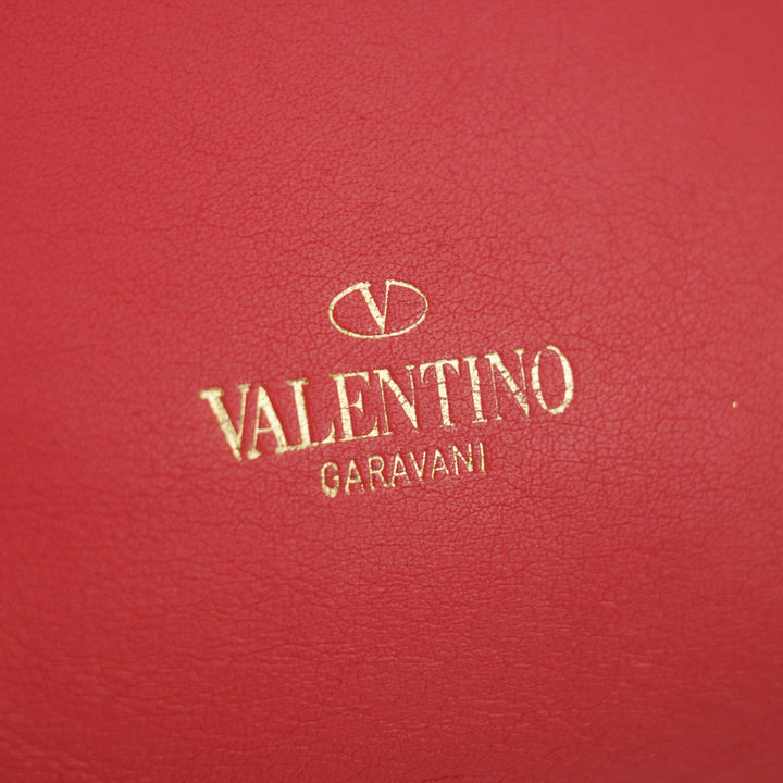 Valentino Rockstud Rose Red Leather Shoulder Bag #8506