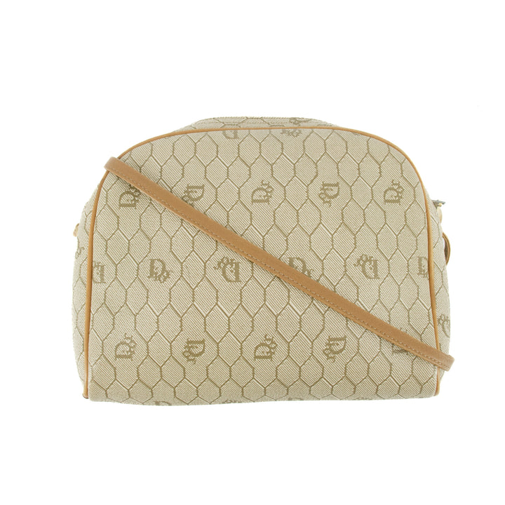 Christian Dior Honeycomb Shoulder Bag PVC Beige x Brown #8525