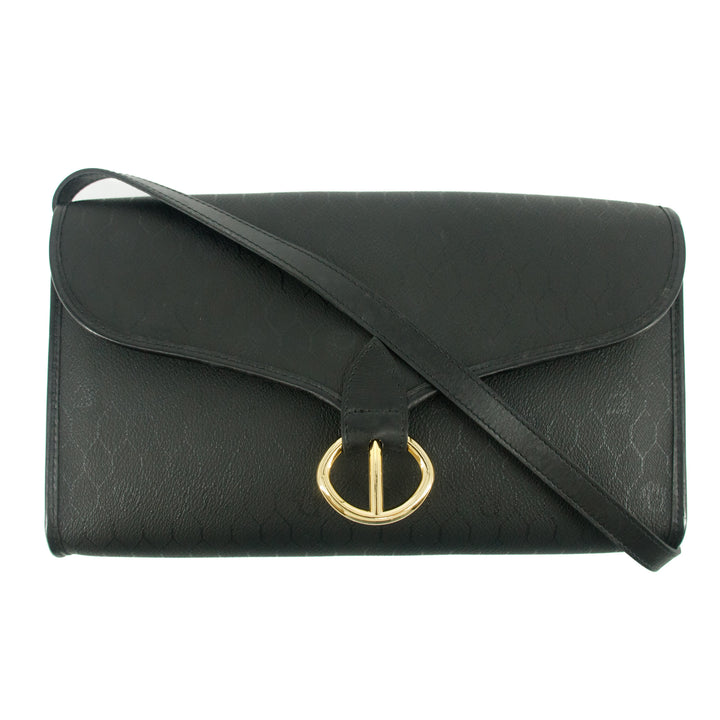 Christian Dior Black Honeycomb PVC Crossbody Bag #8571