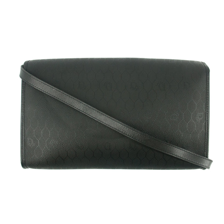Christian Dior Black Honeycomb PVC Crossbody Bag #8571