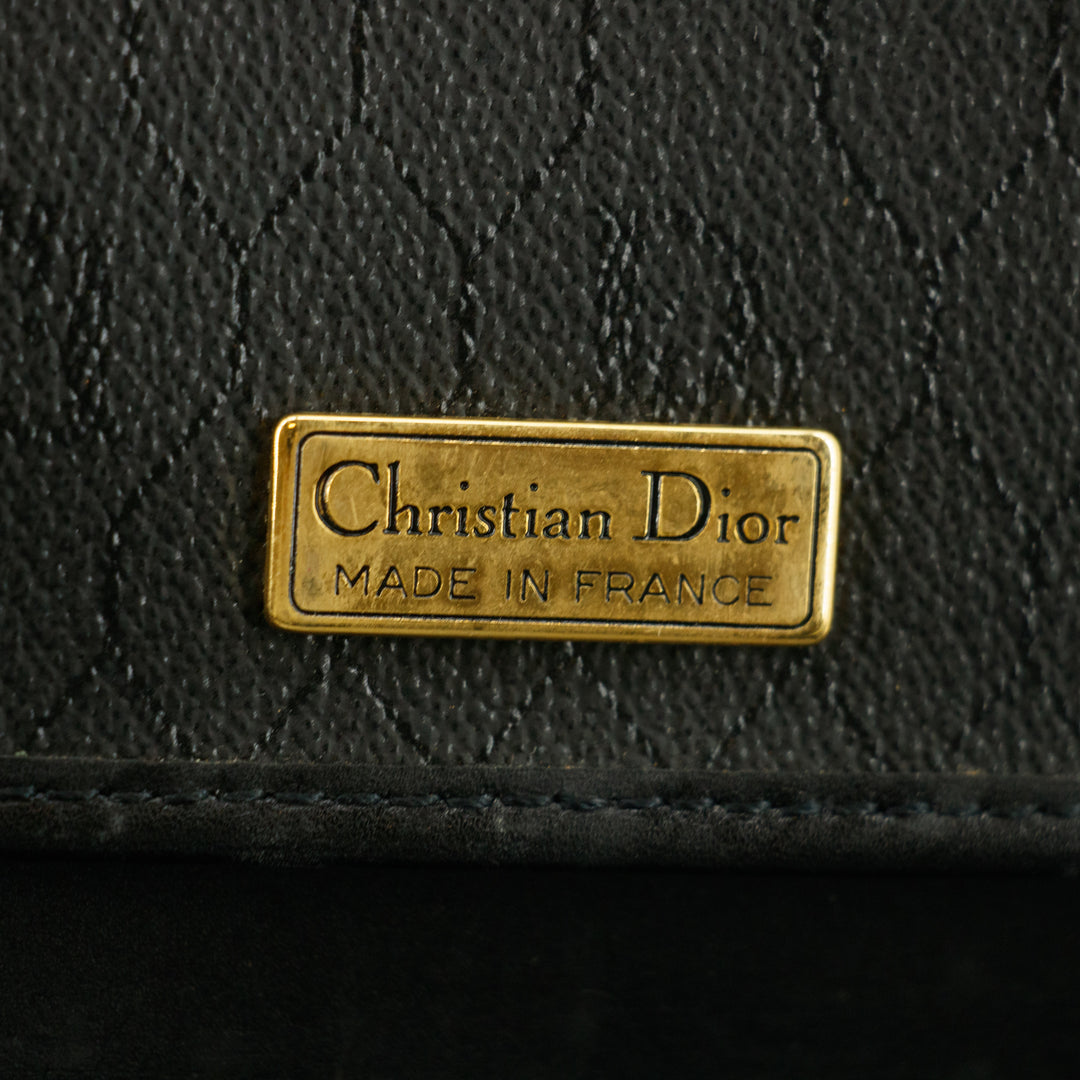 Christian Dior Black Honeycomb PVC Crossbody Bag #8571