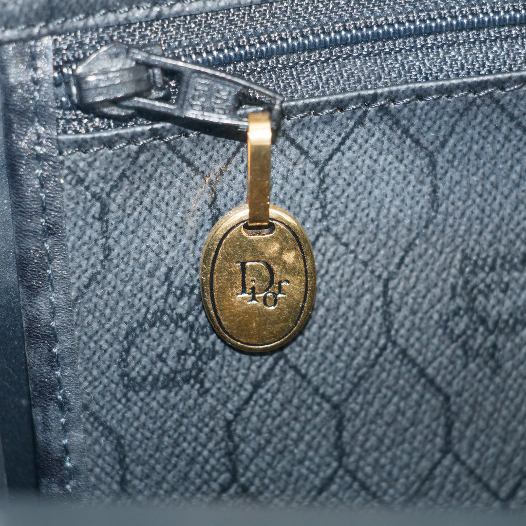 Christian Dior Black Honeycomb PVC Crossbody Bag #8571