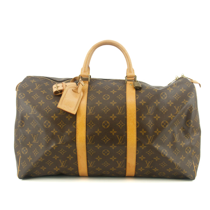 Louis Vuitton Mongoram Canvas Brown Keepall Boston Bag #8925