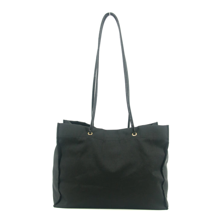 Fendi Shoulder Bag Zucchino Canvas Leather Black #9207