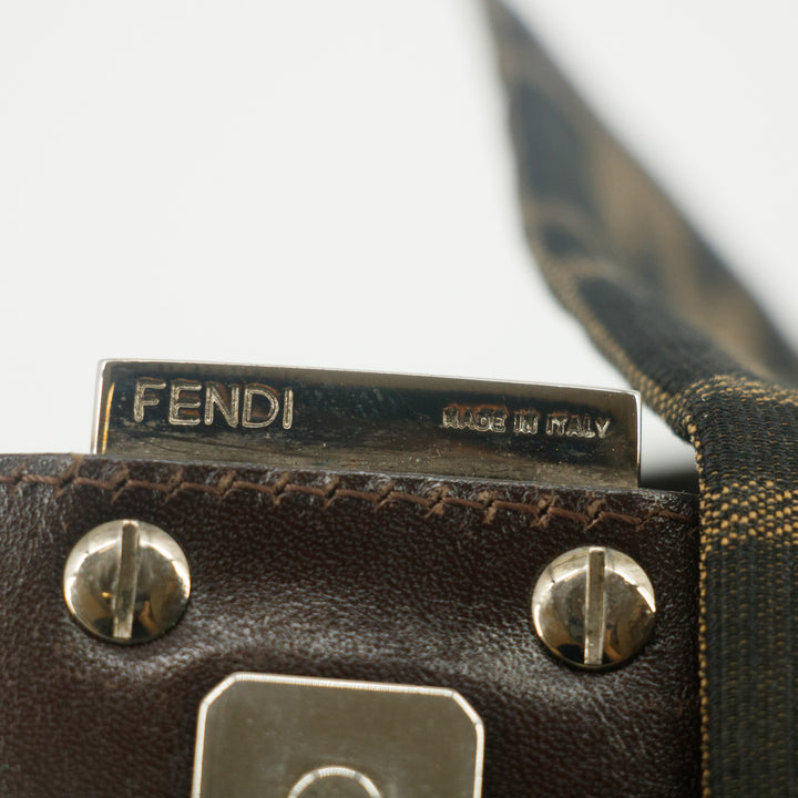 Fendi Brown Baguette Zucca Canvas Shoulder Bag #9217