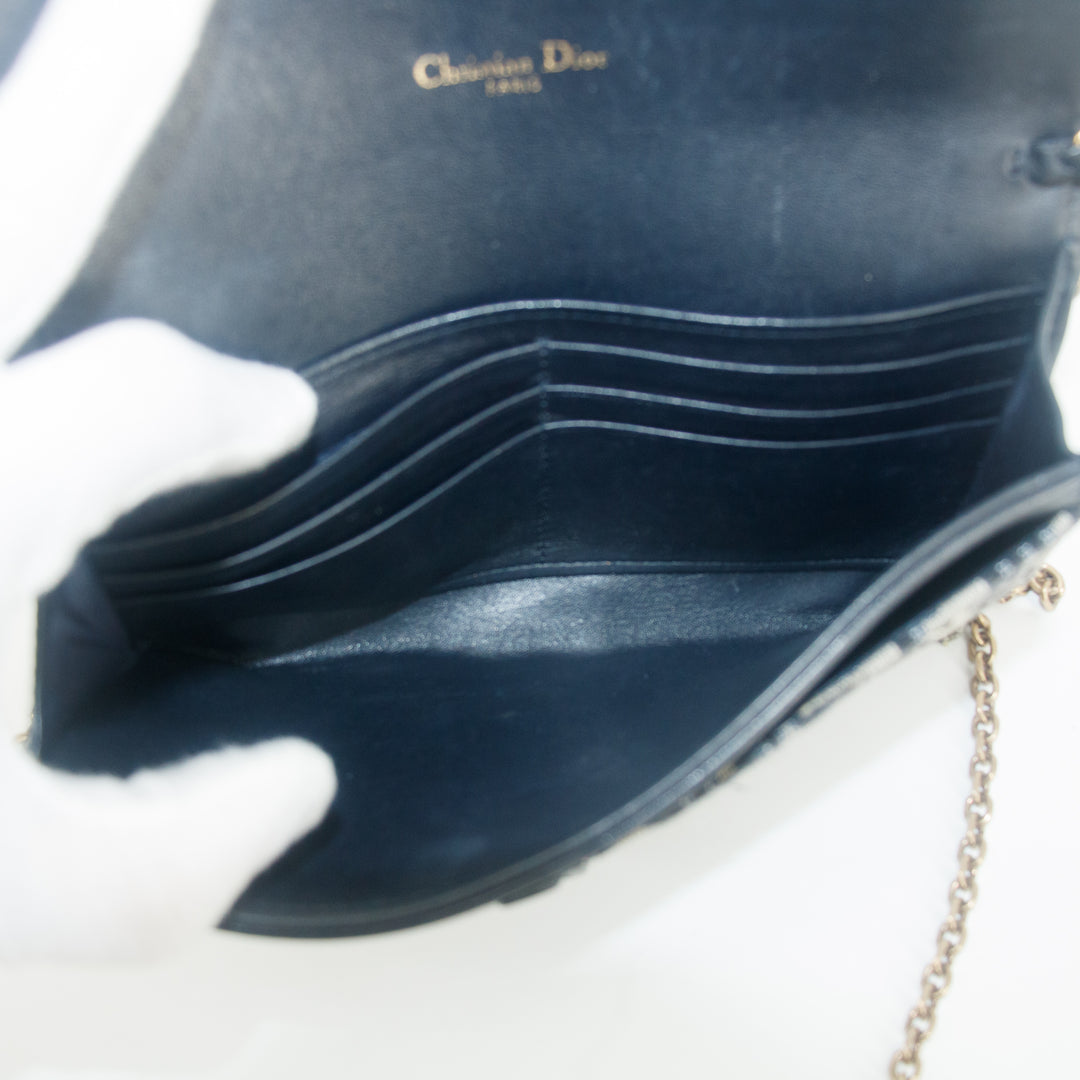 Christian Dior Saddle Navy Fabric 43-MA-0250 Shoulder Bag #9232