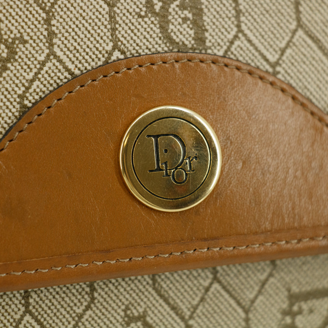 Christian Dior Honeycomb Chain Shoulder PVC Beige #9236