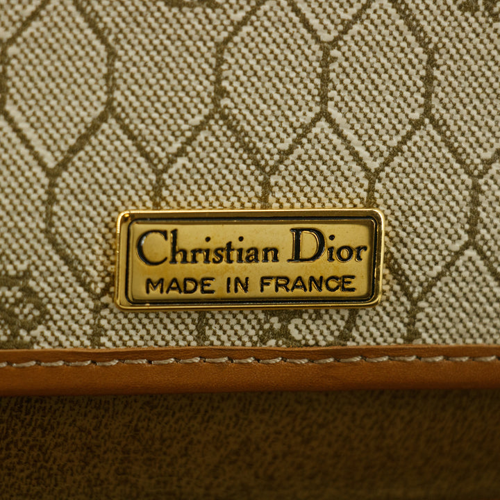 Christian Dior Honeycomb Chain Shoulder PVC Beige #9236