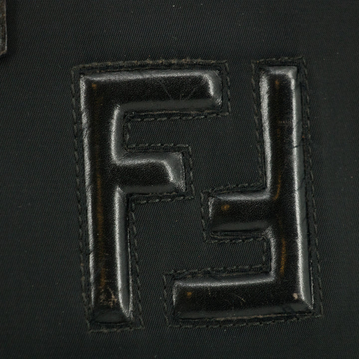 Fendi Black Nylon x Leather Shoulder Bag #9239