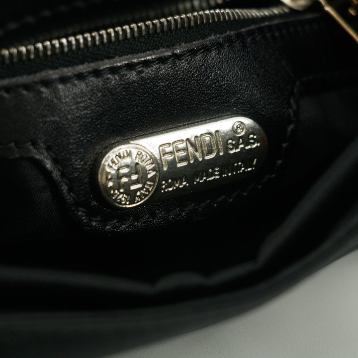 Fendi Black Nylon x Leather Shoulder Bag #9239