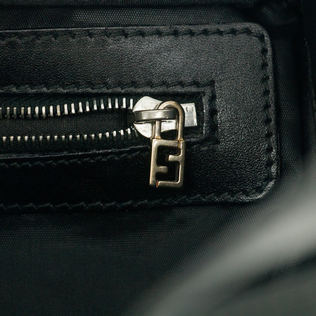 Fendi Black Nylon x Leather Shoulder Bag #9239