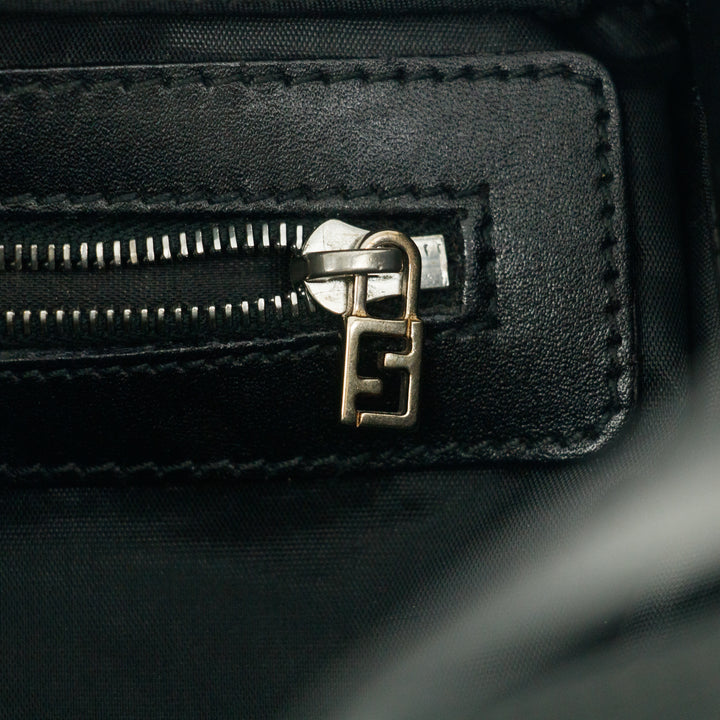 Fendi Black Nylon x Leather Shoulder Bag #9239