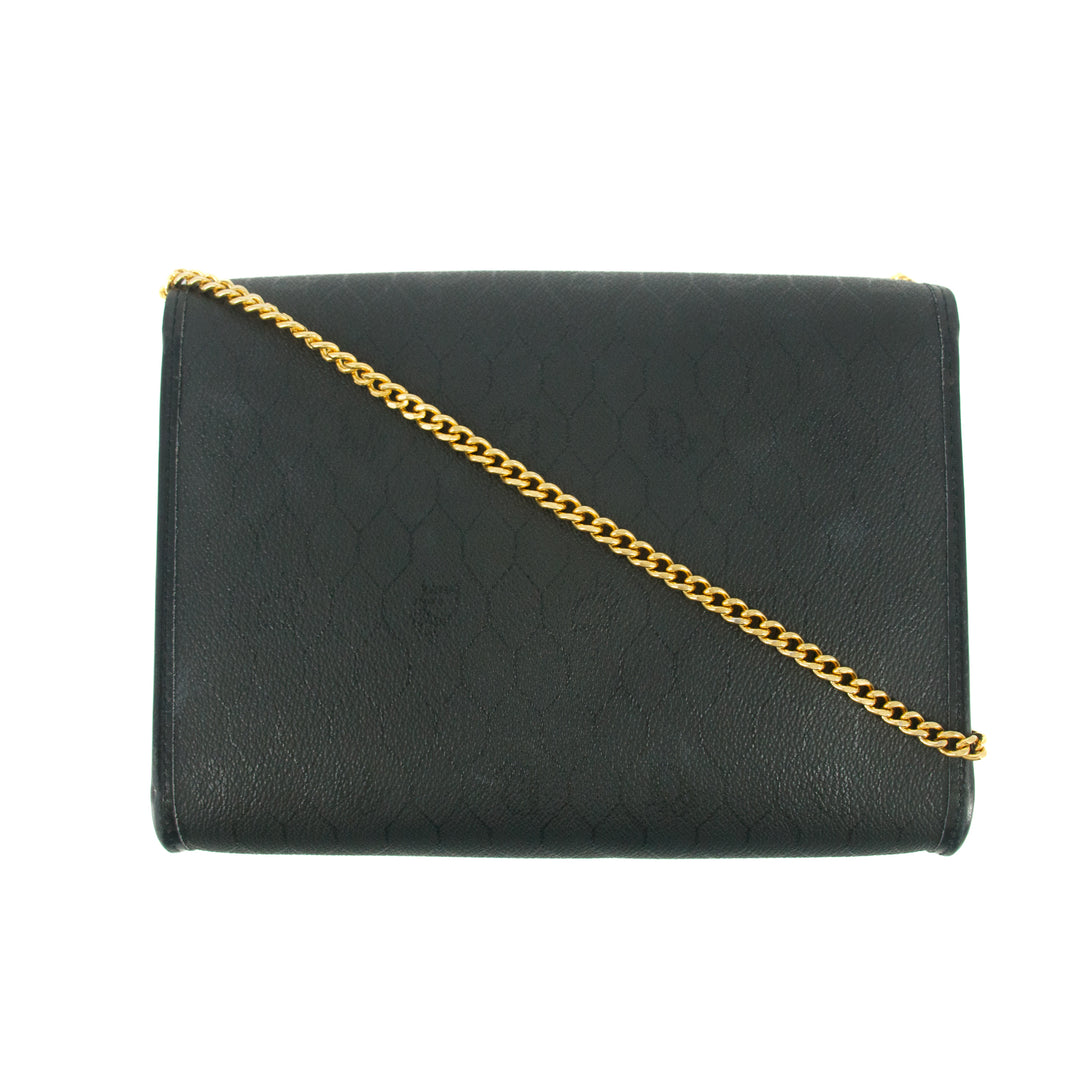 Christian Dior Black Honeycomb PVC Crossbody Bag #9257