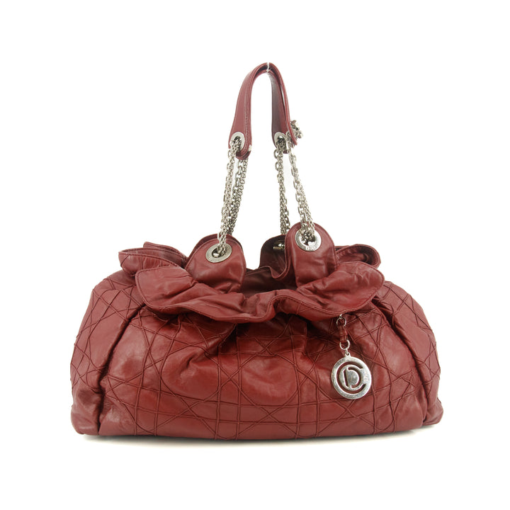 Christian Dior Red Cannage Leather Le Trente Hobo Shoulder Bag #9263
