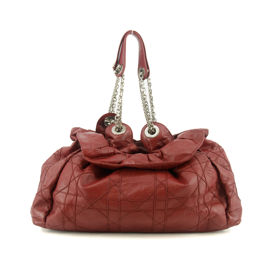 Christian Dior Red Cannage Leather Le Trente Hobo Shoulder Bag #9263