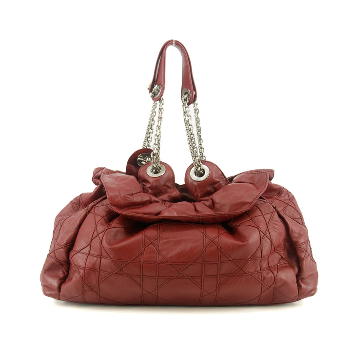 Christian Dior Red Cannage Leather Le Trente Hobo Shoulder Bag #9263