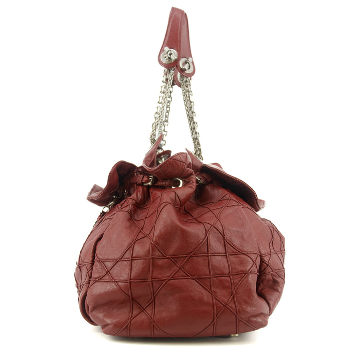 Christian Dior Red Cannage Leather Le Trente Hobo Shoulder Bag #9263
