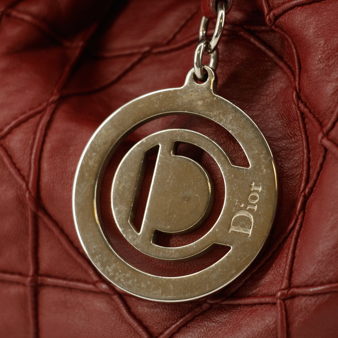 Christian Dior Red Cannage Leather Le Trente Hobo Shoulder Bag #9263