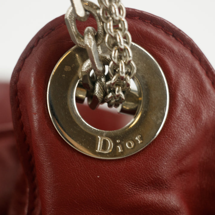 Christian Dior Red Cannage Leather Le Trente Hobo Shoulder Bag #9263
