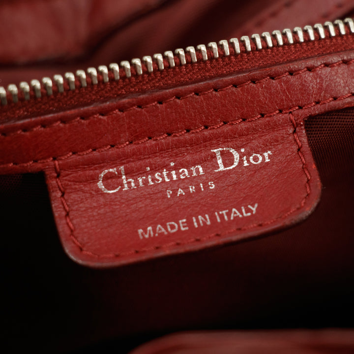 Christian Dior Red Cannage Leather Le Trente Hobo Shoulder Bag #9263
