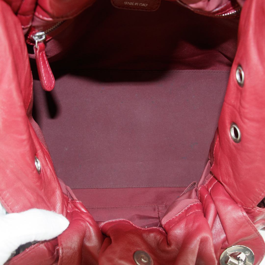 Christian Dior Red Cannage Leather Le Trente Hobo Shoulder Bag #9263