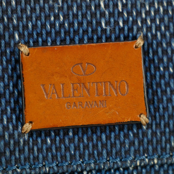 Valentino Garavani Rockstud Spike Denim Blue Shoulder Bag #9266