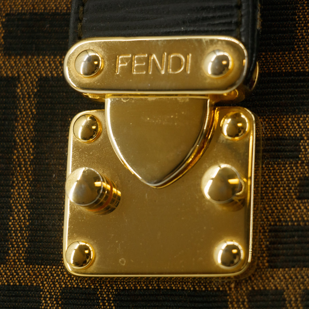 Fendi Vintage FF Zucca Pattern Canvas Shoulder Bag  #9348