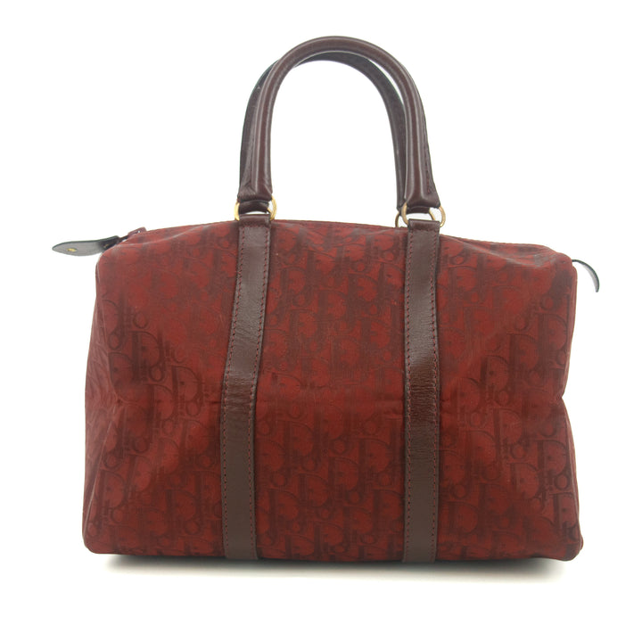 Christian Dior Trotter Oblique Canvas Boston Bag Red #9377