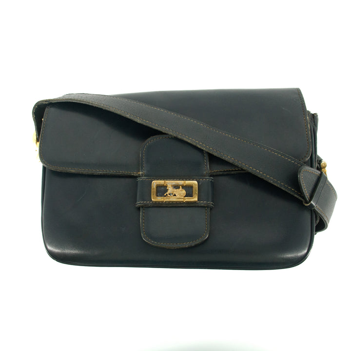Celine Vintage Black Leather Shoulder Bag #9396