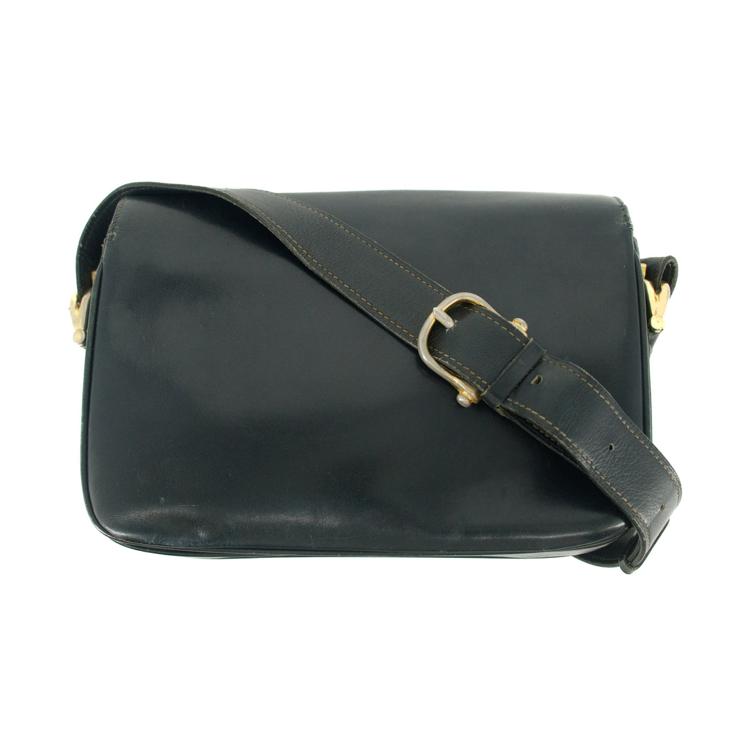 Celine Vintage Black Leather Shoulder Bag #9396
