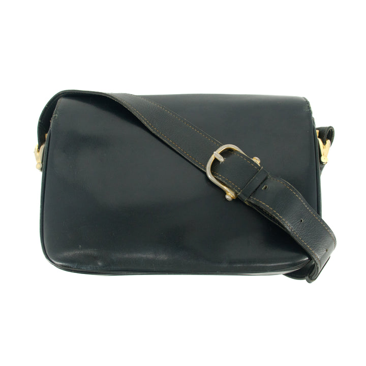 Celine Vintage Black Leather Shoulder Bag #9396