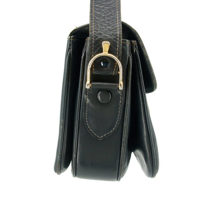 Celine Vintage Black Leather Shoulder Bag #9396