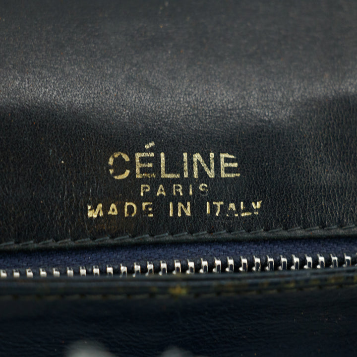 Celine Vintage Black Leather Shoulder Bag #9396