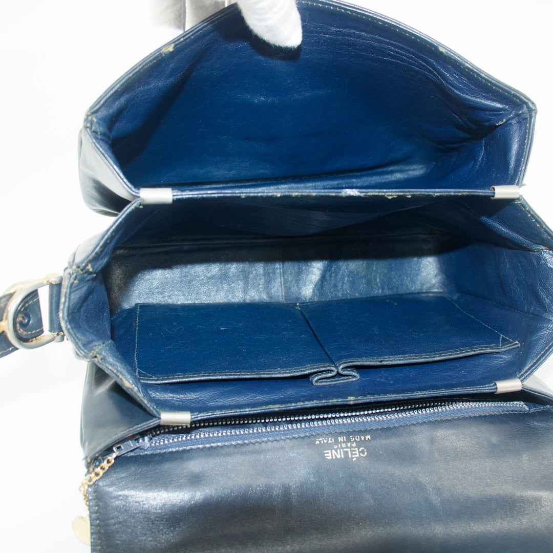 Celine Vintage Black Leather Shoulder Bag #9396