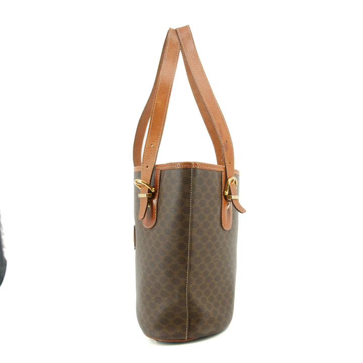 Celine Brown Macadam PVC x Leather Shoulder Bag #9412