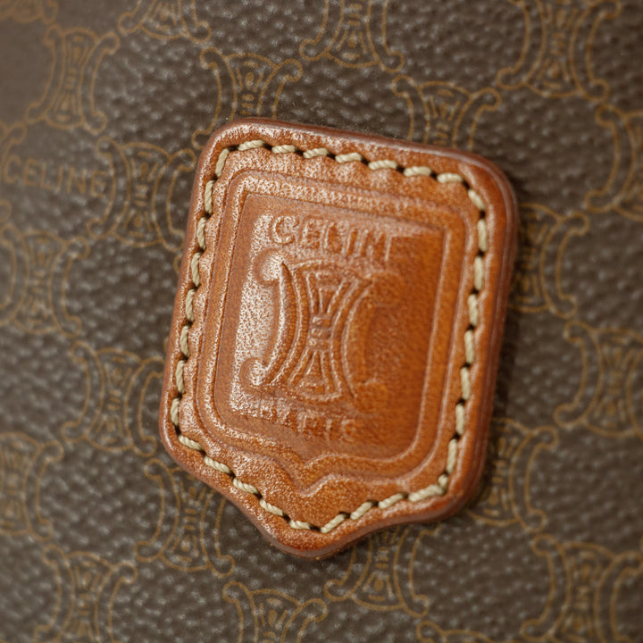 Celine Brown Macadam PVC x Leather Shoulder Bag #9412