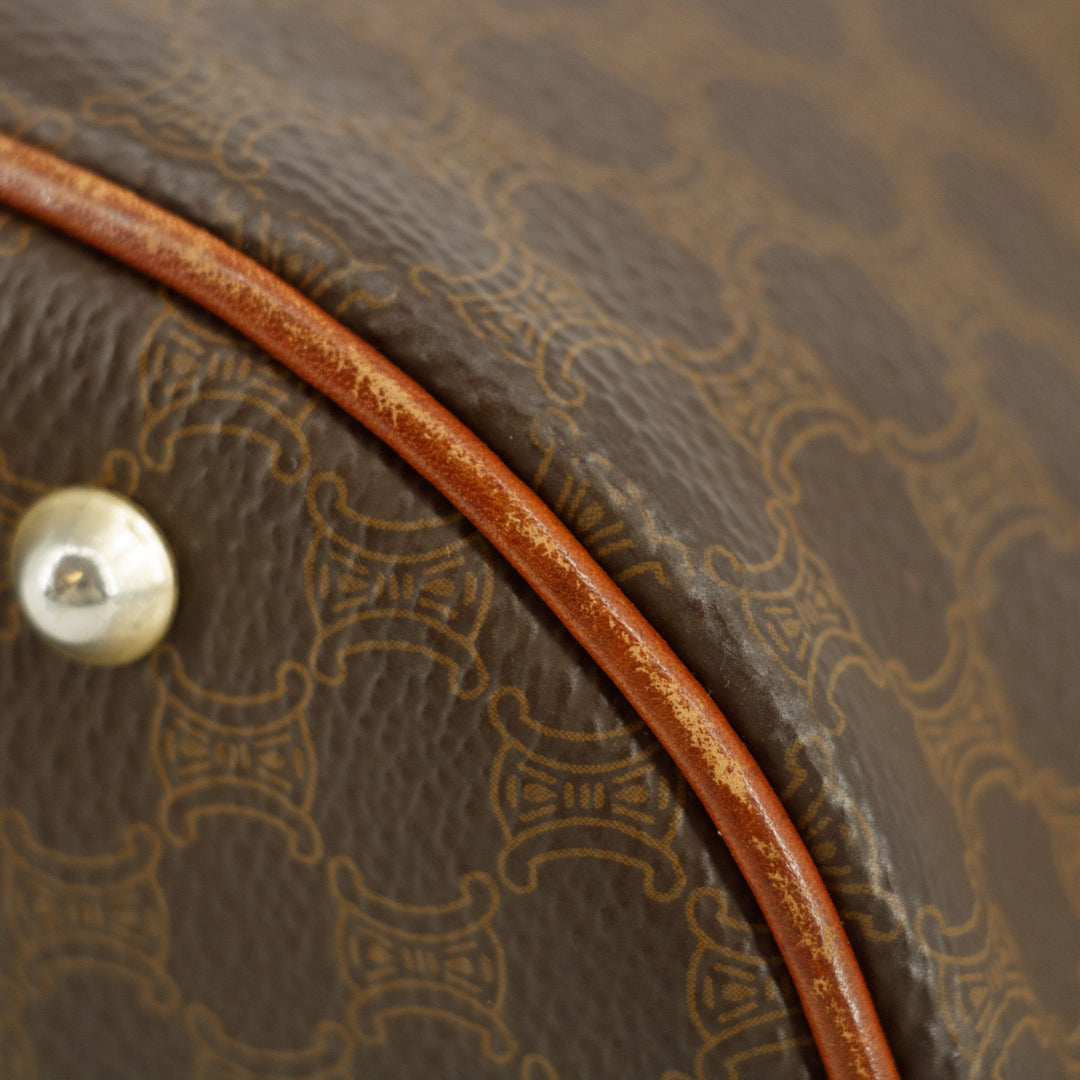 Celine Brown Macadam PVC x Leather Shoulder Bag #9412
