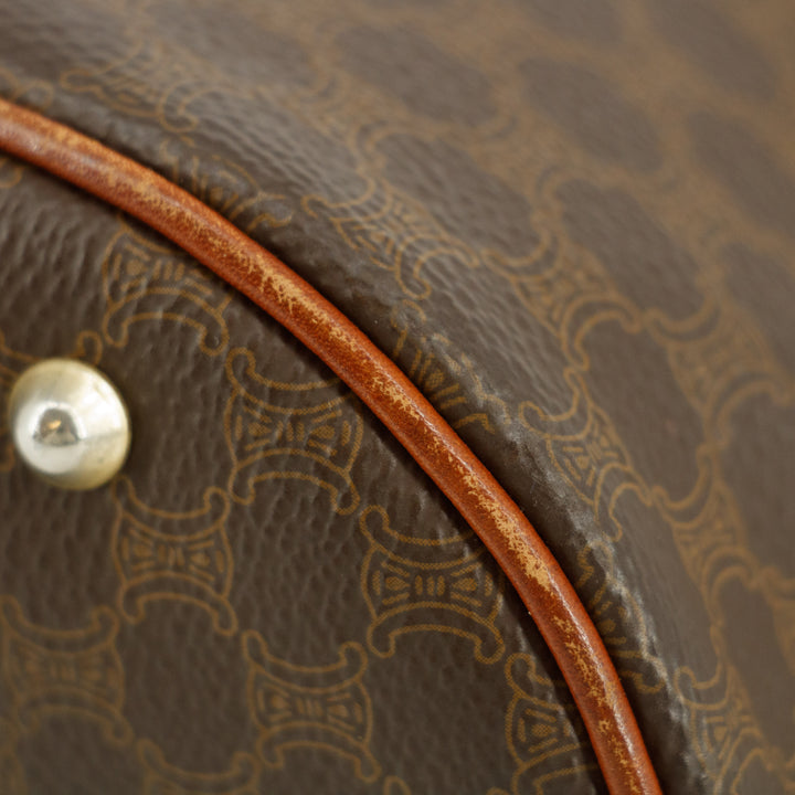Celine Brown Macadam PVC x Leather Shoulder Bag #9412