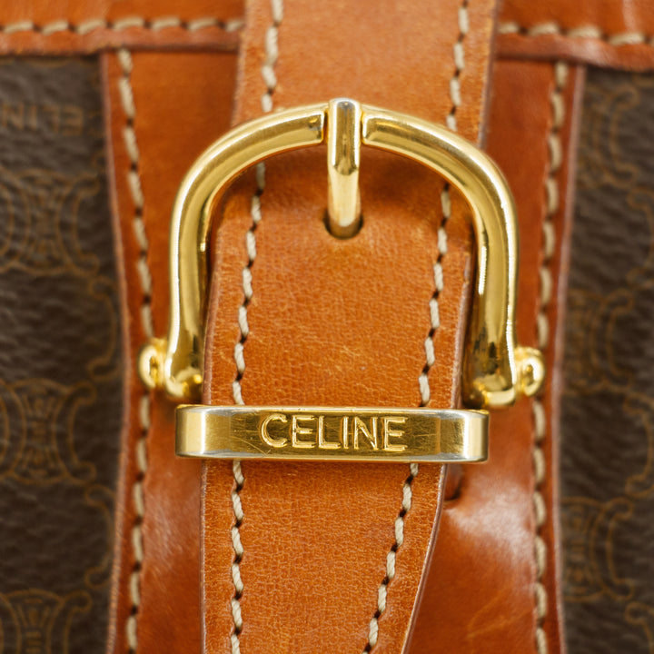 Celine Brown Macadam PVC x Leather Shoulder Bag #9412