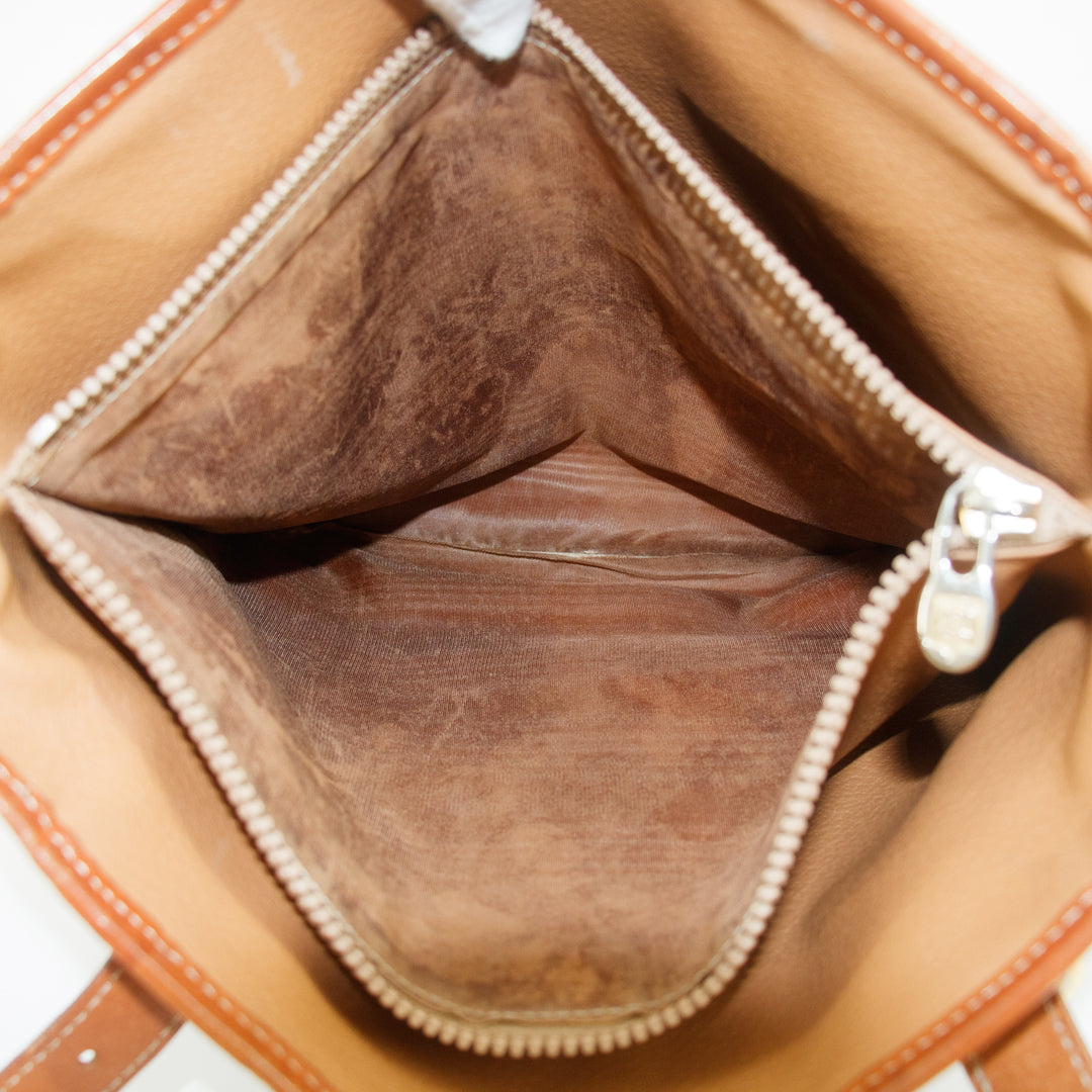 Celine Brown Macadam PVC x Leather Shoulder Bag #9412