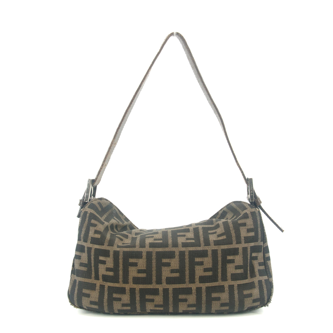 Fendi Zucca Mamma Bucket Baguette Leather Handbag Tote #9419