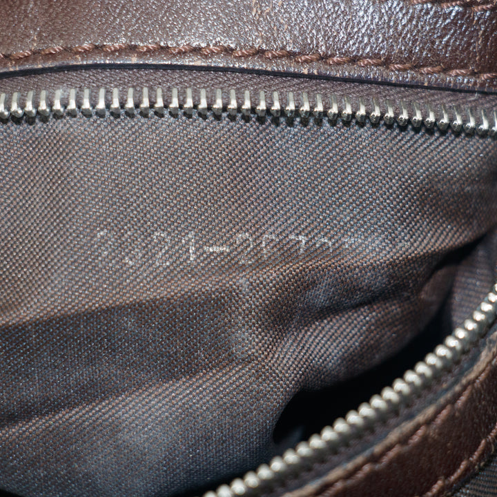 Fendi Zucca Mamma Bucket Baguette Leather Handbag Tote #9419