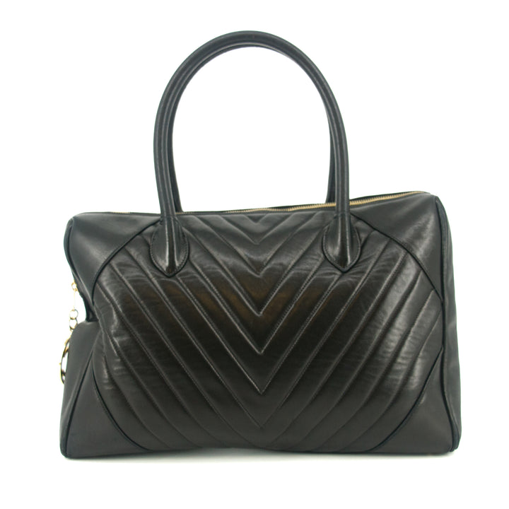 Chanel Black Lambskin V Stiched Shoulder Bag #9426