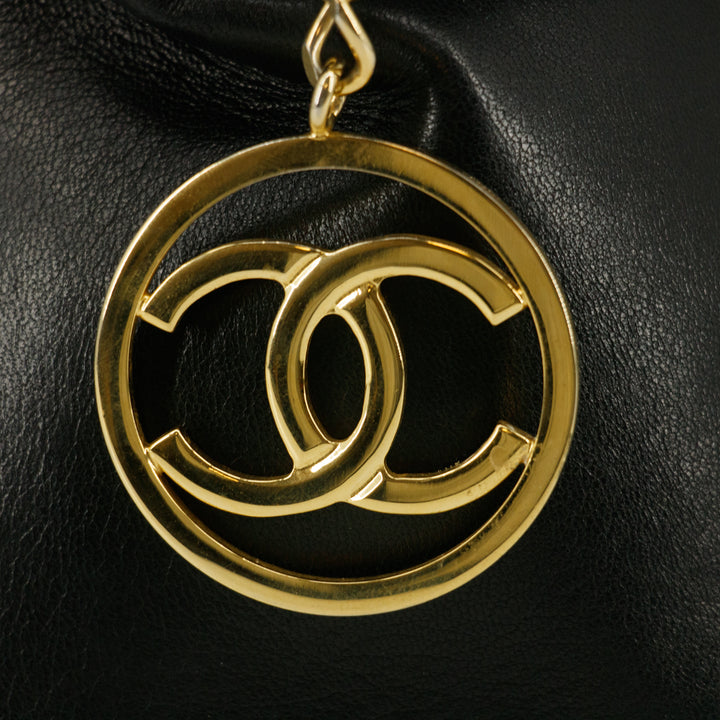 Chanel Black Lambskin V Stiched Shoulder Bag #9426