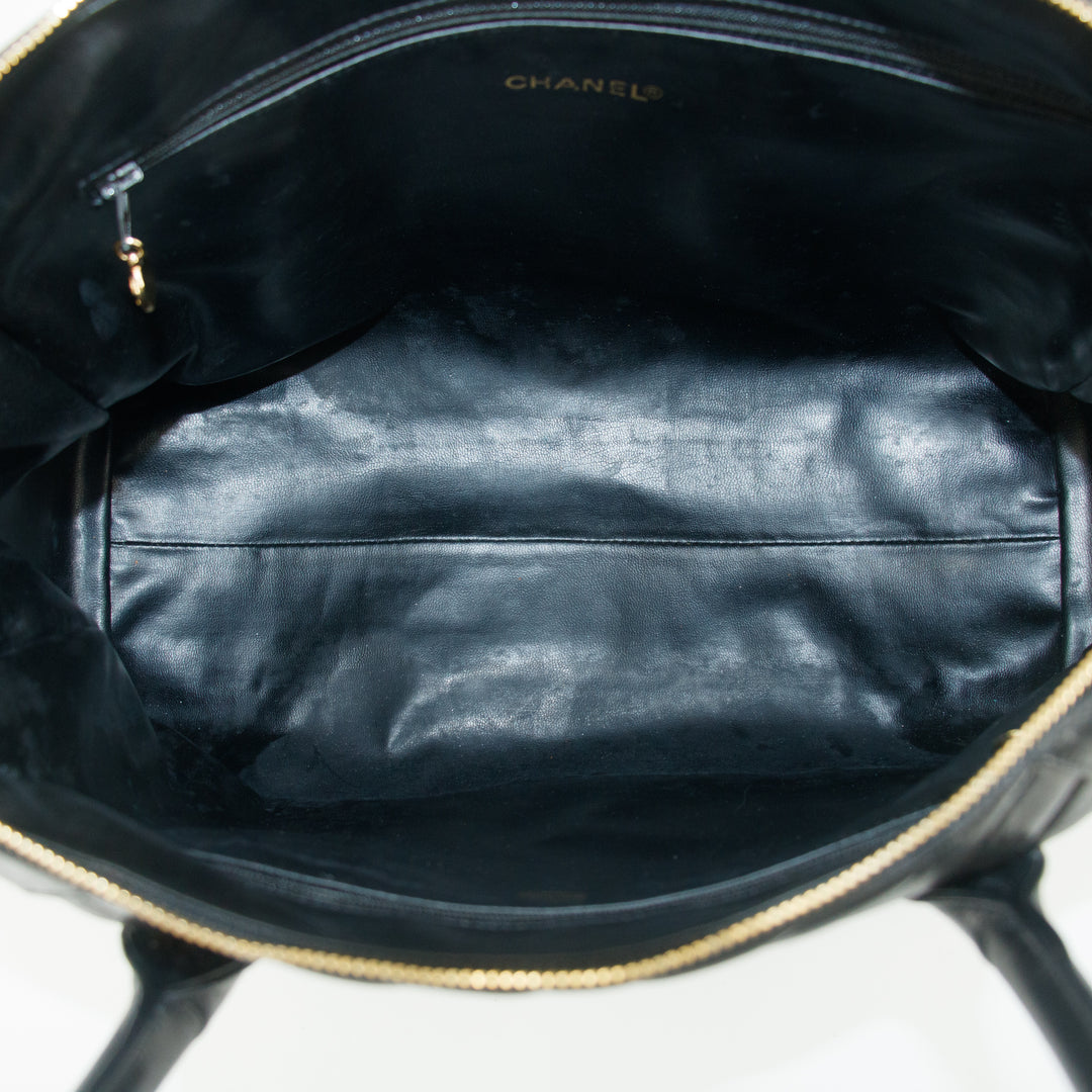 Chanel Black Lambskin V Stiched Shoulder Bag #9426