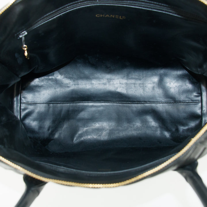 Chanel Black Lambskin V Stiched Shoulder Bag #9426
