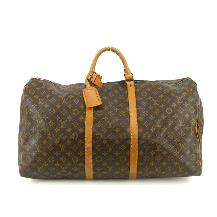 Louis Vuitton Monogram Canvas Brown Keepall Boston Bag #9432