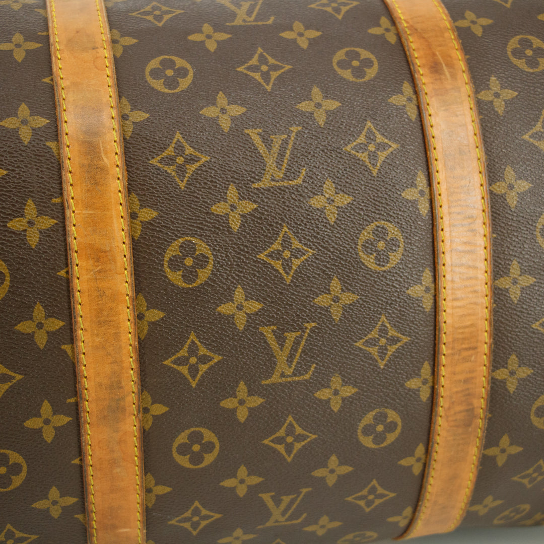 Louis Vuitton Monogram Canvas Brown Keepall Boston Bag #9432